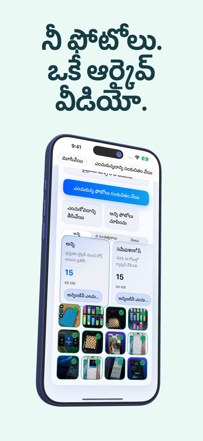 ఏది ఆర్కైవ్ చేయాలో ఎంచుకోండి